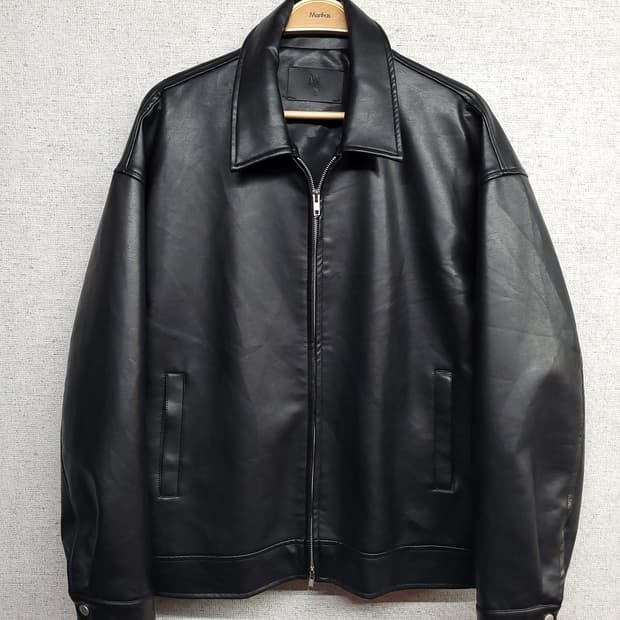 무드인사이드 투웨이 비건 레더 자켓