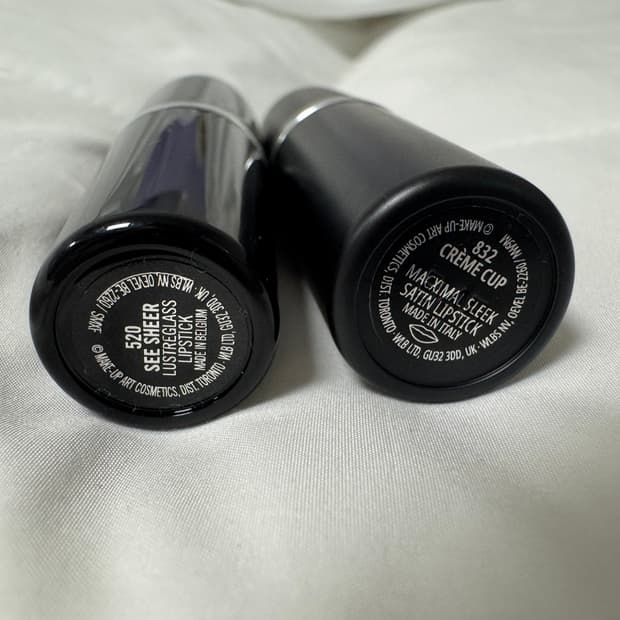 맥 립스틱 일괄(크림컵/씨쉬어)