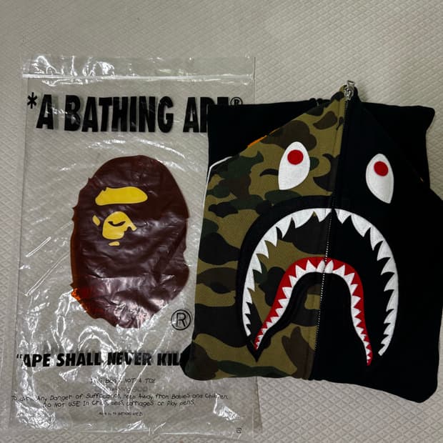 베이프 샤크후드 풀집업 블랙 xl