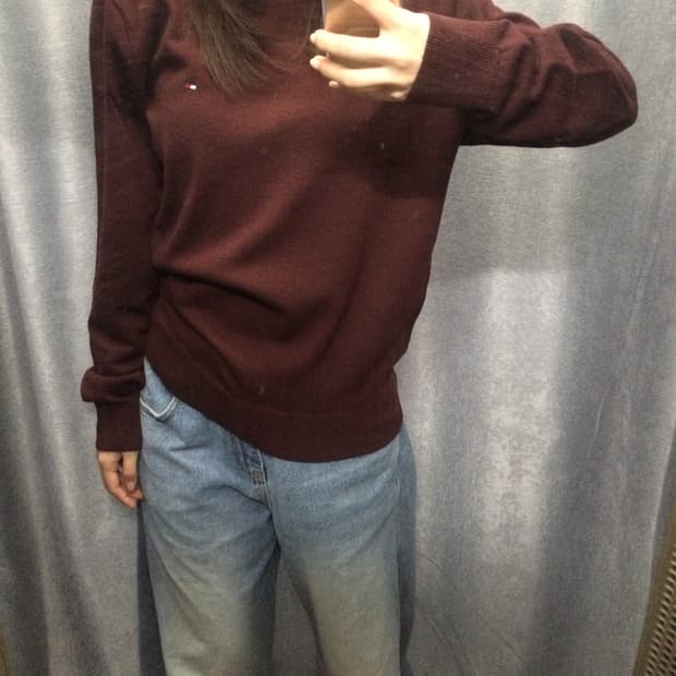 타미힐거 라운드 니트