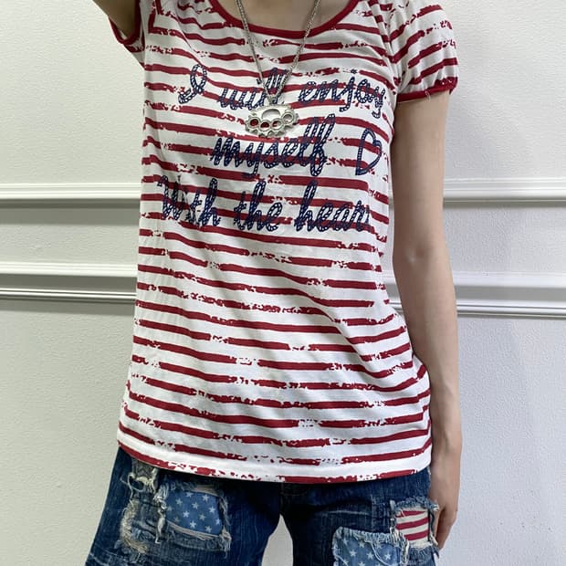 Kitsch&Y2K Red Stripe Tee