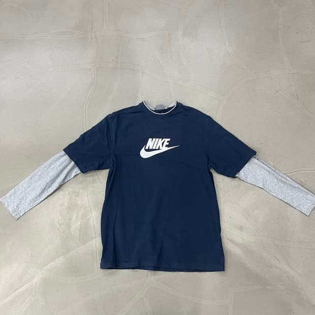 나이키 빅 로고 레이어드 티셔츠 L
