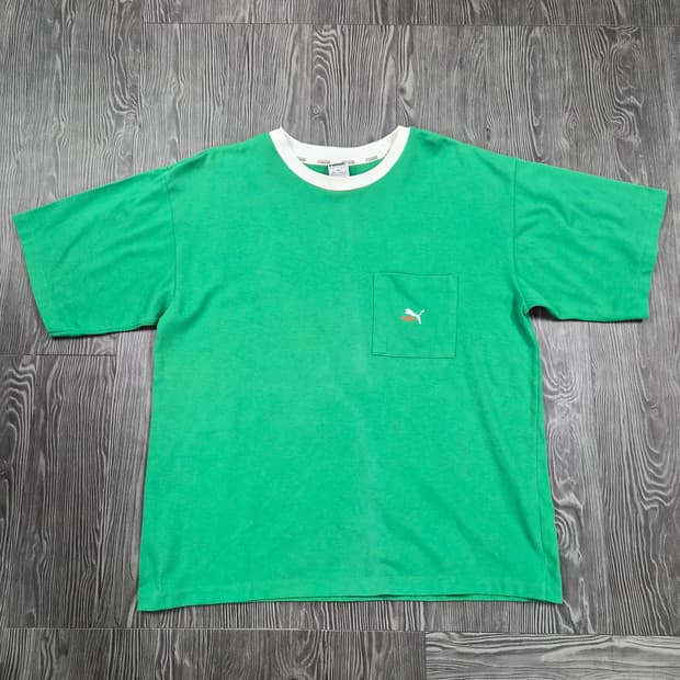 90s PUMA 빈티지 포켓 링거 티셔츠