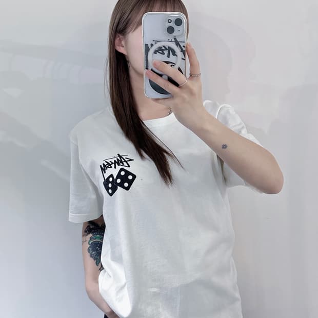 스투시 다이스 화이트 반팔