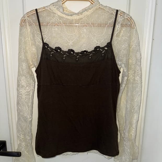 레이스 시스루 블라우스