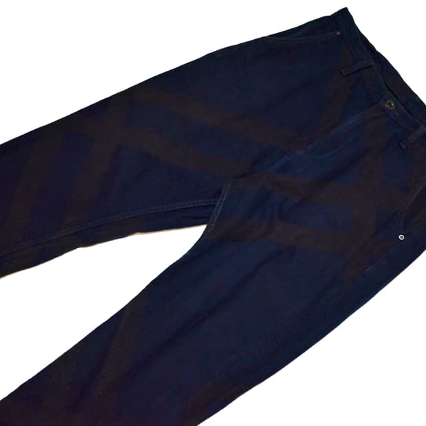 Issey miyake indigo jacquard pants
