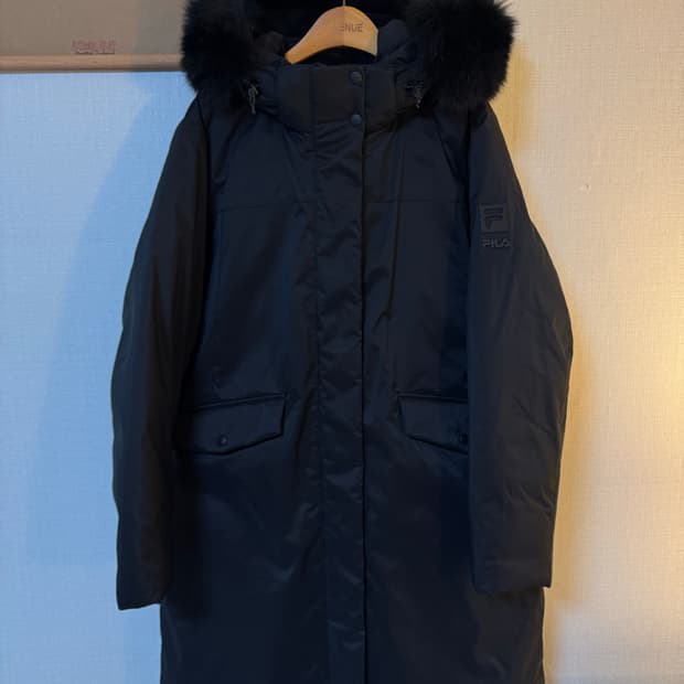 [L]FILA 휠라 프리미엄 여우털 구스다운 롱패딩