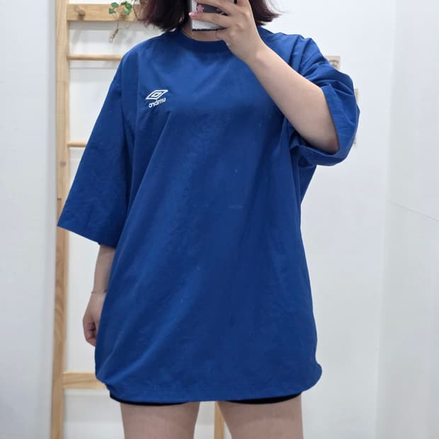 [프립]100/엄브로 로고 반팔 티셔츠 블루