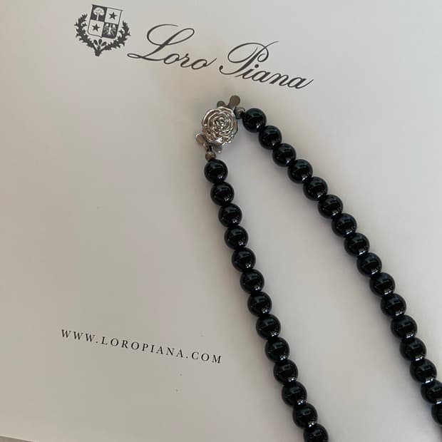 일본수입 블랙 비드 목걸이