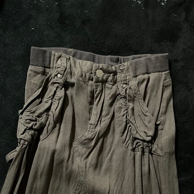 Goa깔 y2k카키 카고롱스커트