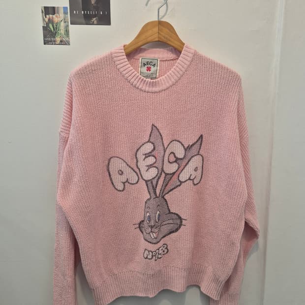 AECA  래빗 크루넥 니트 핑크 S
사이즈  
