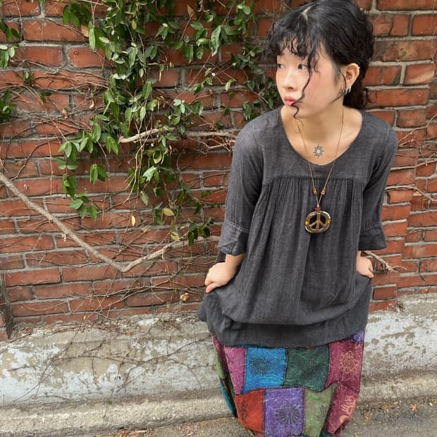 데일리 무드 그레이 미디 원피스