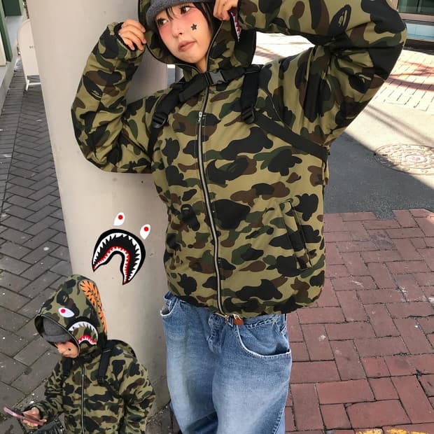 Bape shark Camouflage Padded jk
