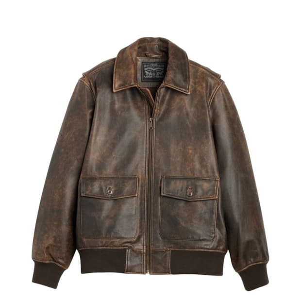 리바이스 a-2 클레이튼 레더 에비에이터 가죽 자켓 브라운