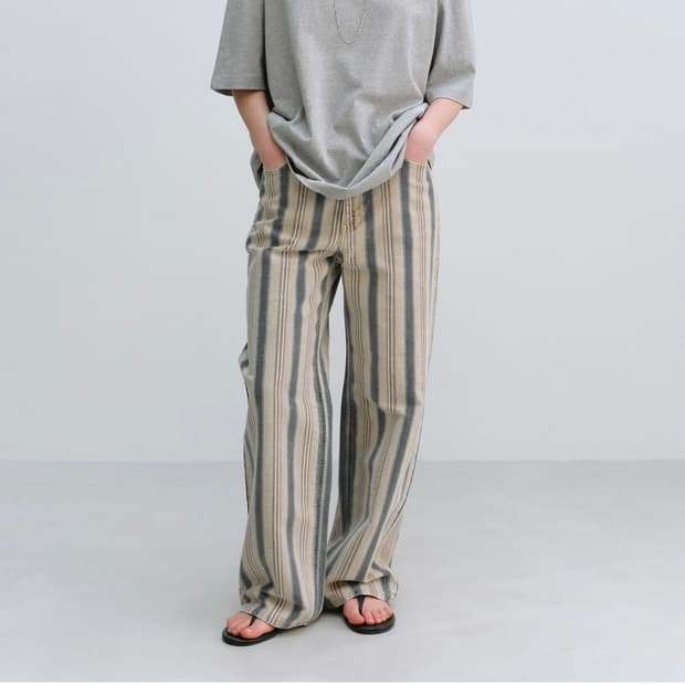 moondal Granada Stripe Denim in Beige