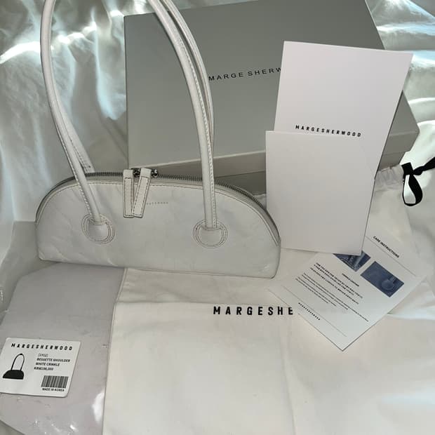 *구성품 풀세트 보유* 마지셔우드 베셋 링클 숄더백 화이트