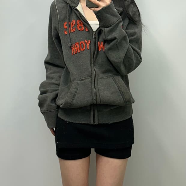 아베크롬비 y2k 와투케 차콜 헤비코튼 후드집업