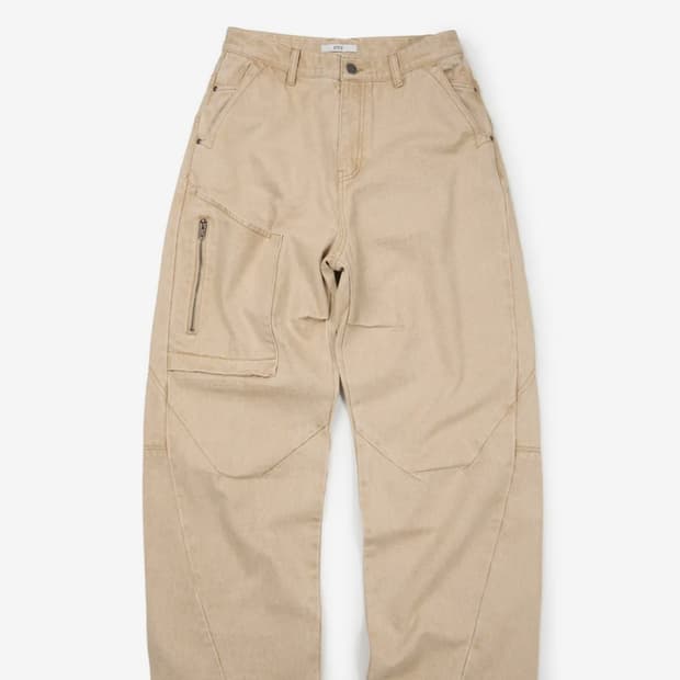 etce 이티씨이 SIDE POCKET CURVED DENIM 베이지