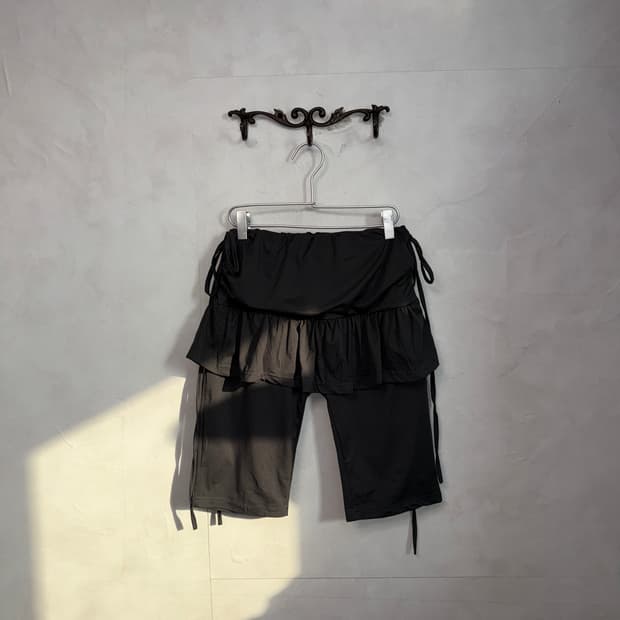 Charcoal biker shorts shirring sk/pt