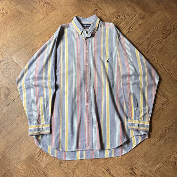 [L]90s 폴로 랄프로렌 Big Shirt 컬러 스트라이프 옥스포드셔츠