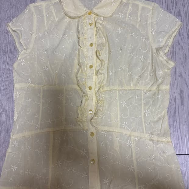 레몬색 빈티지 모리걸st 블라우스