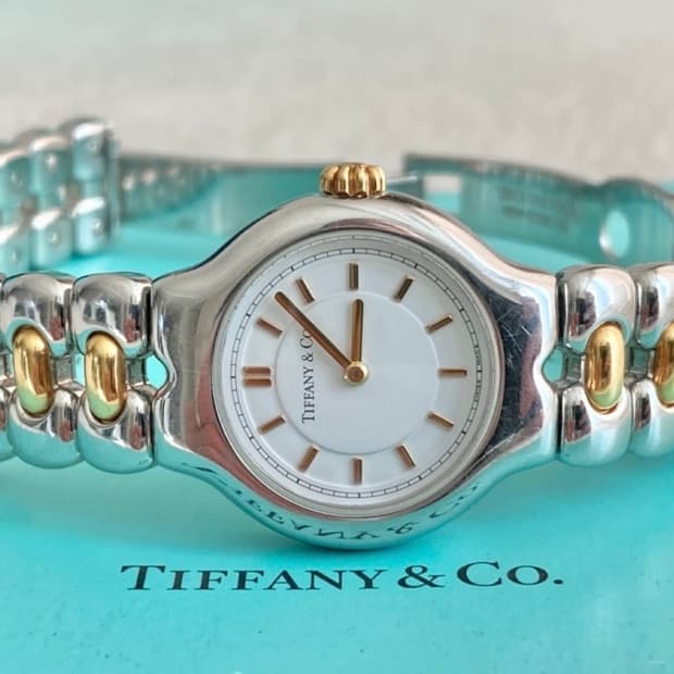 티파니 티솔로 24mm 여성용 스몰 18k 콤비 쿼츠