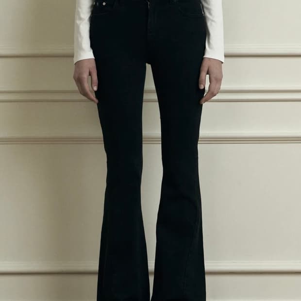 시너진 플레인 데님 블랙 팬츠s