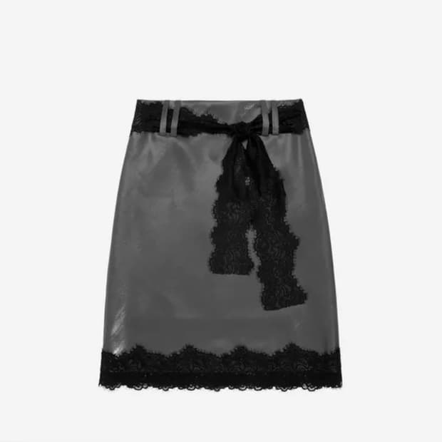 쓰리투에이티 LACE MIDI SKIRT CHARCOAL M 스커트