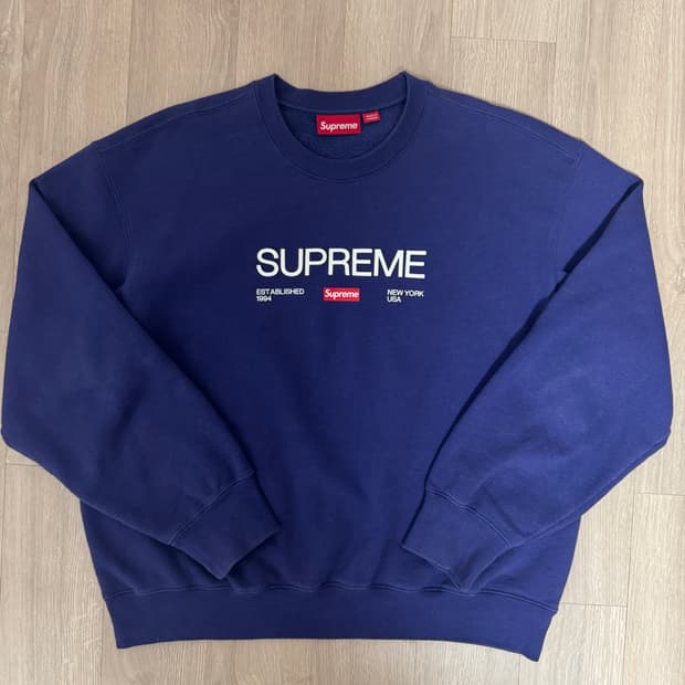 [M]슈프림 이스테블리시드 크루넥 네이비