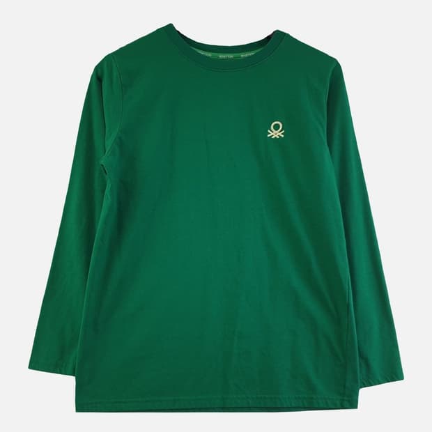 베네통 그린 여자 긴팔티 S N4451