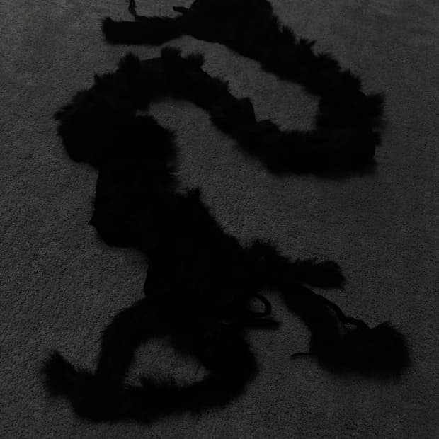 Vintage v-kei punk mood black scarf