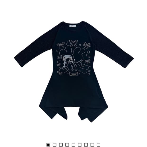 지초이 SS24 FLARED RAGLAN T-DRESS (BLACK)