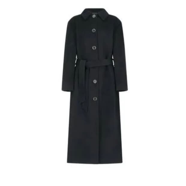 아모멘토 싱글 브레스티드 롱코트 블랙