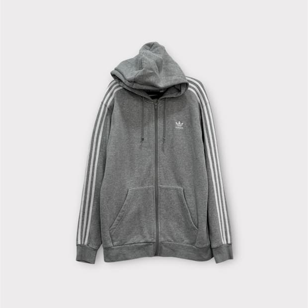 아디다스 파이어버드 삼선 후드집업 그레이 XL 기모