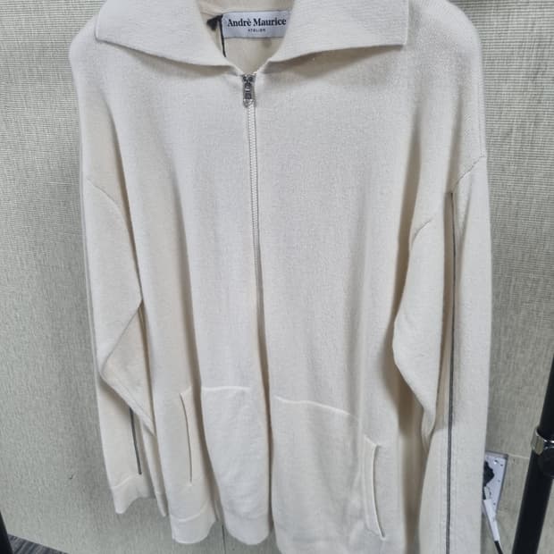 이태리 명품 안드레모리스 캐시미어 100% 집업 아이보리