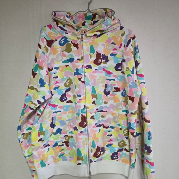 [Og M]베이프 멀티카모 후드집업 화이트