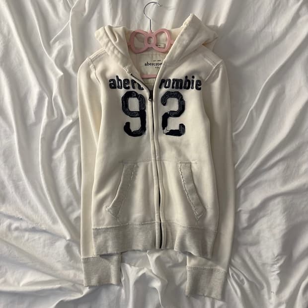 아베크롬비 데님 로고 후드집업