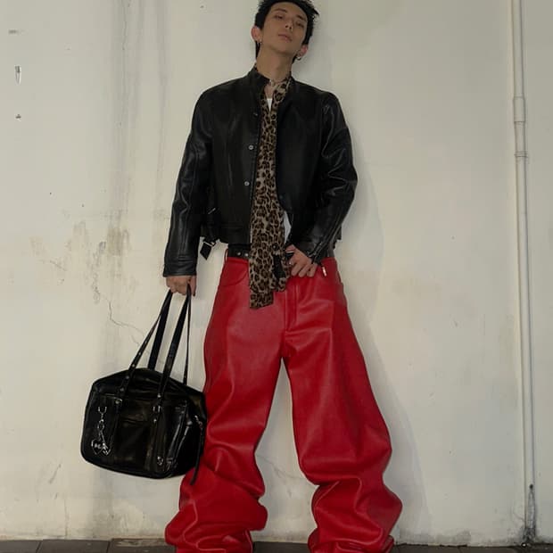 나밀리아 레더 팬츠 