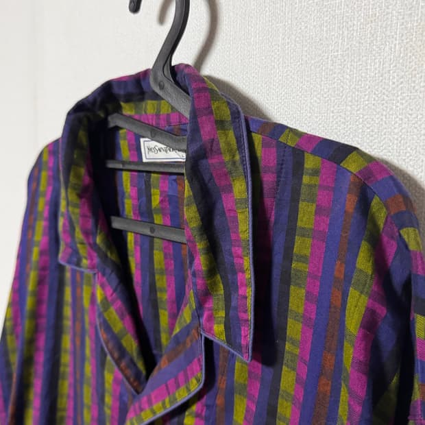 입생로랑 제팬 90s  파자마 체크셔츠