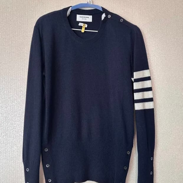 백화점판/한글택/1사이즈] 톰 브라운 캐시미어 니트 - 네이비