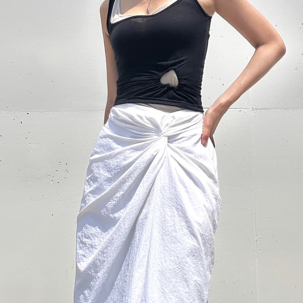 Mini heart sleeveless / black