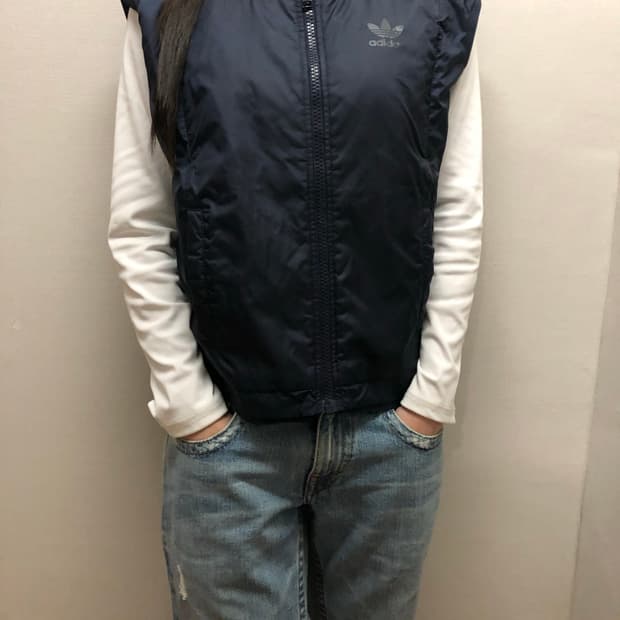 빈티지 아디다스 네이비 패딩 베스트