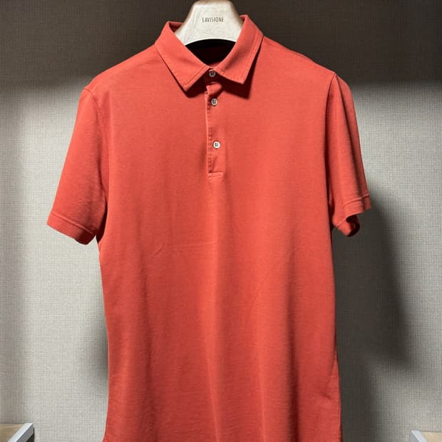 로로피아나 코튼 반팔 카라티셔츠 레드 L