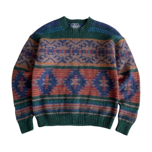 90's 울리치 핸드니트 네이티브 패턴 스웨터 