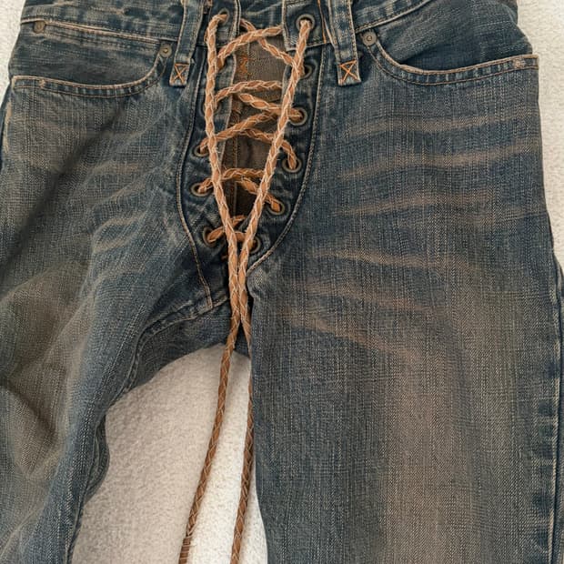If six was nine lace up flare denim