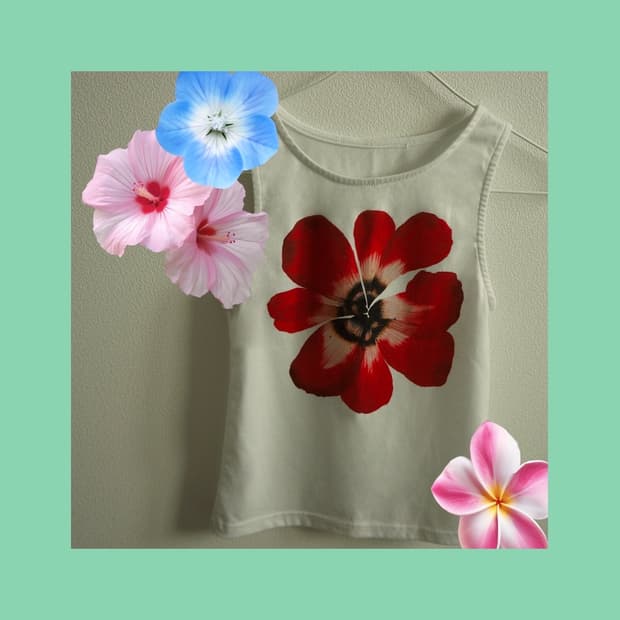 하와이안 플라워 슬리브리스 hawaii flower sleeveless
