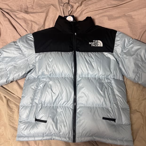 노스페이스 화이트러벨 노벨티 눕시 다운 자켓 스카이 블루