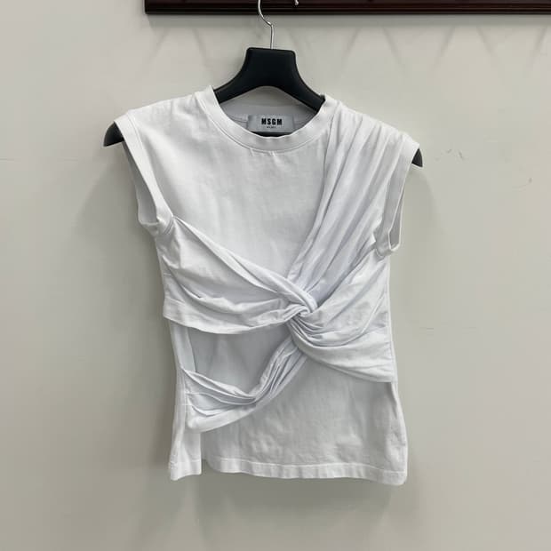 msgm 크로스 디테일 슬리브리스 나시