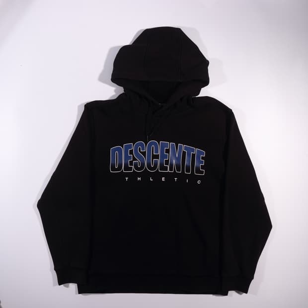 데상트 프린팅로고 기모 후드티 B576