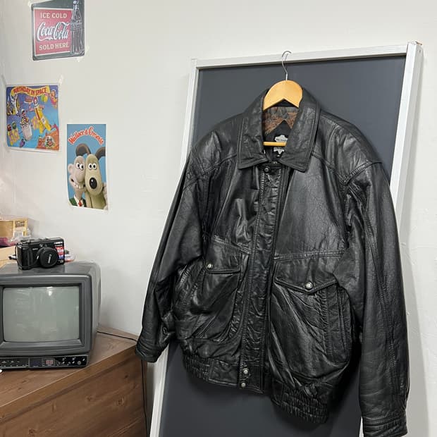 리얼레더 90s 양가죽 빈티지 A-2 가죽자켓